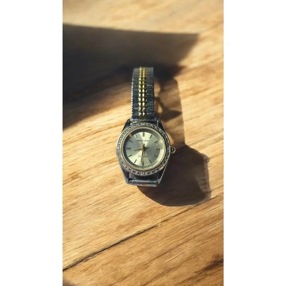 Pierre Cardin Diamond Bezel Two Tone Watch Gold Silver Tone - Executive Elegance
